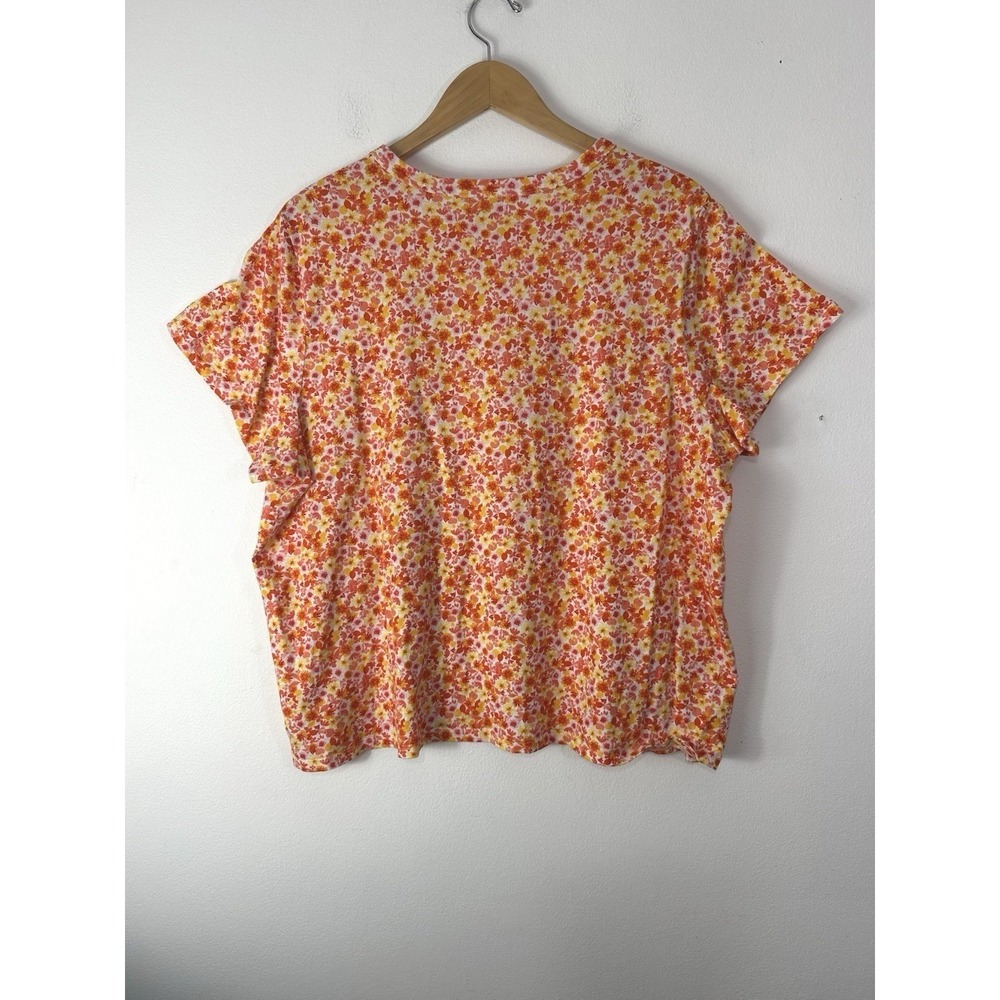 Old Navy Everywear Tee Womens XXL Floral Crew T-Shirt 100% Cotton Short Sleeve - Picture 4 of 6